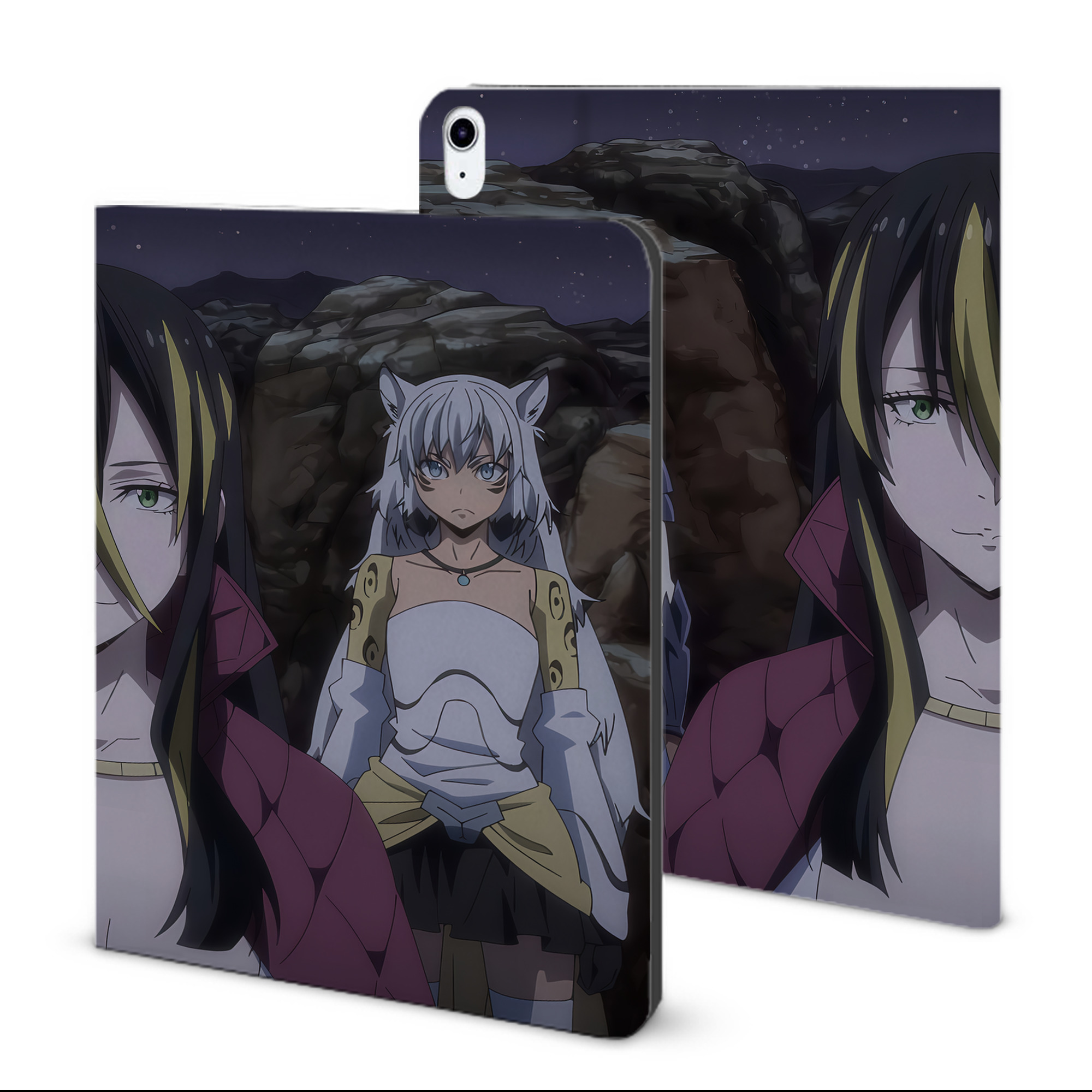 （画像用） 転スラ Regarding Reincarnated to Slime IPad ケース ブック型 PUレザー TPU 耐衝撃 軽量 薄型 ペン収納なし 全面保護 IPad 各モデル対応